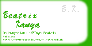 beatrix kanya business card